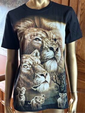 Black Lion Family Graphic Tee for Youth